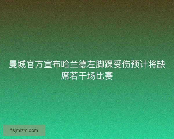 曼城官方宣布哈兰德左脚踝受伤预计将缺席若干场比赛